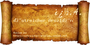 Östreicher Arszlán névjegykártya